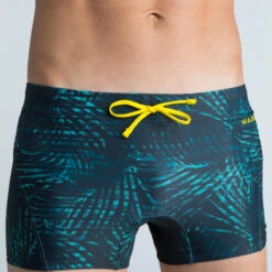 Boxer De Bain Natation Homme - Boxer 100 Full - Noir Jaune -Magasin D'Articles De Sport boxer de bain natation homme boxer 100 full noir jaune 3