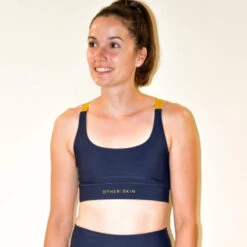 Brassière Multisport Femme Bleu Ajustable Ecoresponsable