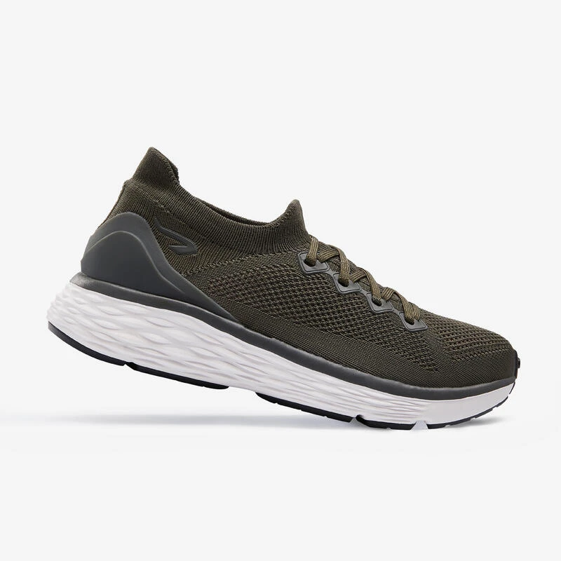 Kalenji CHAUSSURES RUNNING CONFORT KNIT KAKI 1 Kalenji CHAUSSURES RUNNING CONFORT KNIT KAKI