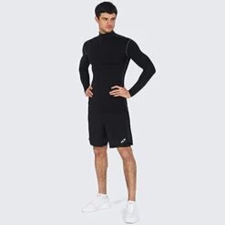 Haut Couche De Base à Col Montant Et Manches Longues Pour Hommes -Magasin D'Articles De Sport haut couche de base a col montant et manches longues pour hommes 3