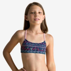 Haut De Maillot De Natation Fille 2 Pièces Lila Luna Bleu