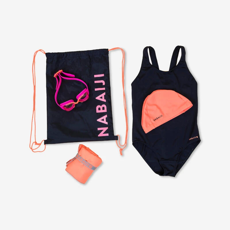 Kit Natation Fille 100 START : Maillot De Bain, Lunettes, Bonnet, Serviette, Sac 1 Kit Natation Fille 100 START : Maillot De Bain, Lunettes, Bonnet, Serviette, Sac
