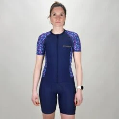 Maillot Cyclisme Femme Bleu Ecoresponsable -Magasin D'Articles De Sport maillot cyclisme femme bleu ecoresponsable 3