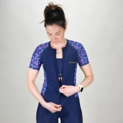 Maillot Cyclisme Femme Bleu Ecoresponsable -Magasin D'Articles De Sport maillot cyclisme femme bleu ecoresponsable 4