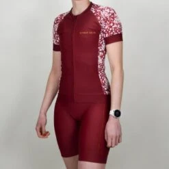 Maillot Cyclisme Femme Bordeaux Ecoresponsable -Magasin D'Articles De Sport maillot cyclisme femme bordeaux ecoresponsable 2