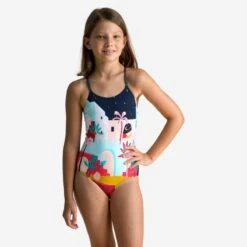 Maillot De Bain De Natation 1 Pièce Fille Lila Riad Marine