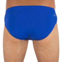 MAILLOT DE BAIN HOMME SLIP 900 YOKE BLEU BLANC -Magasin D'Articles De Sport maillot de bain homme slip 900 yoke bleu blanc 3
