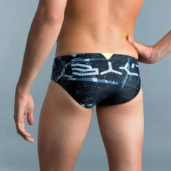 MAILLOT DE BAIN NATATION HOMME SLIP 900 PRINT KOLI GRIS -Magasin D'Articles De Sport maillot de bain natation homme slip 900 print koli gris 3