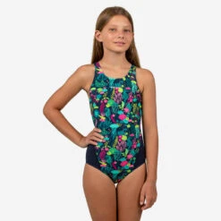 Maillot De Bain Une Pièce De Natation Fille Kamiye Print Alg Bleu / Rose