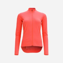Maillot Manches Longues Vélo Route Femme 100 Corail