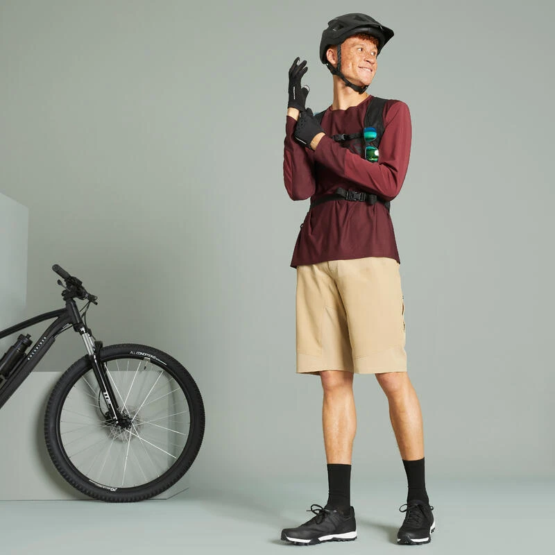 Rockrider MAILLOT MANCHES LONGUES VELO VTT EXPL 100 BORDEAUX 2 Rockrider MAILLOT MANCHES LONGUES VELO VTT EXPL 100 BORDEAUX – Image 2