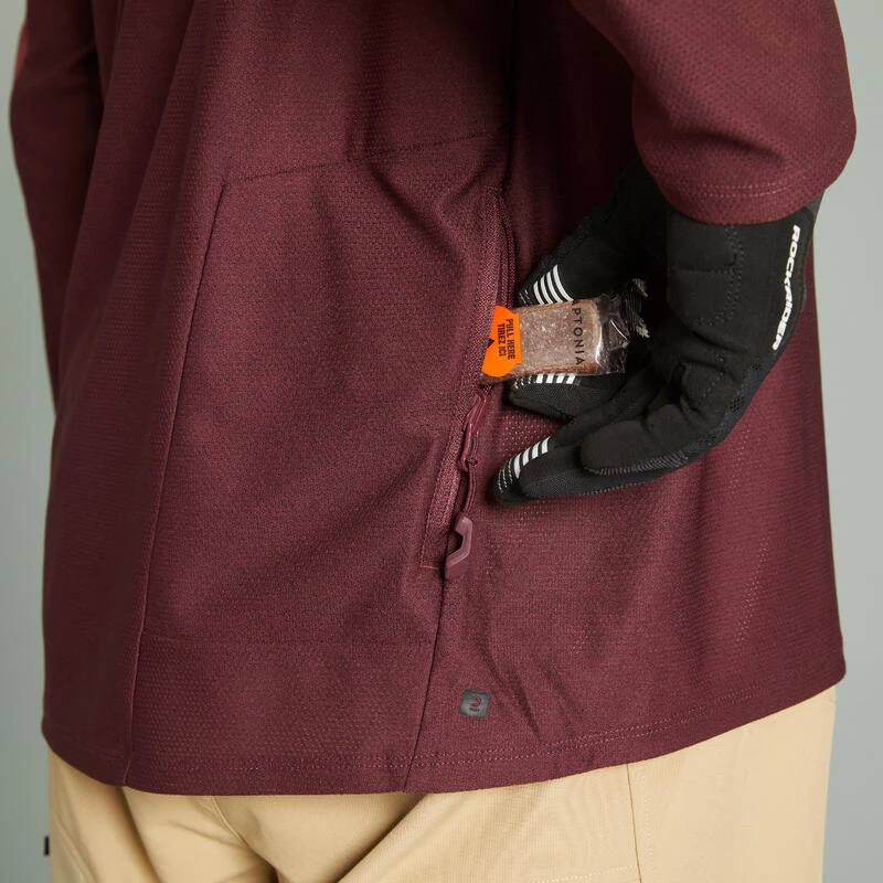 Rockrider MAILLOT MANCHES LONGUES VELO VTT EXPL 100 BORDEAUX 4 Rockrider MAILLOT MANCHES LONGUES VELO VTT EXPL 100 BORDEAUX – Image 4