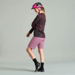 Rockrider MAILLOT MANCHES LONGUES VELO VTT EXPL 500 FEMME NOIR BORDEAUX -Magasin D'Articles De Sport maillot manches longues velo vtt expl 500 femme noir bordeaux 2