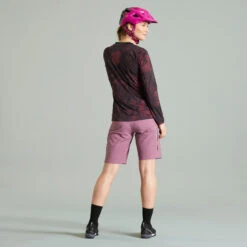 Rockrider MAILLOT MANCHES LONGUES VELO VTT EXPL 500 FEMME NOIR BORDEAUX -Magasin D'Articles De Sport maillot manches longues velo vtt expl 500 femme noir bordeaux 3