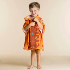 Poncho De Bain Coton Bébé - Tigre Orange-Marron -Magasin D'Articles De Sport poncho de bain coton bebe tigre orange marron 2