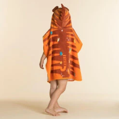Poncho De Bain Coton Bébé - Tigre Orange-Marron -Magasin D'Articles De Sport poncho de bain coton bebe tigre orange marron 3