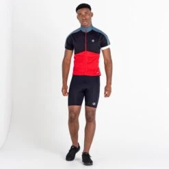 Dare 2b Protraction II T-shirt De Cyclisme Zippé à Manches Courtes Pour Homme - Rouge -Magasin D'Articles De Sport protraction ii t shirt de cyclisme zippe a manches courtes pour homme rouge 4