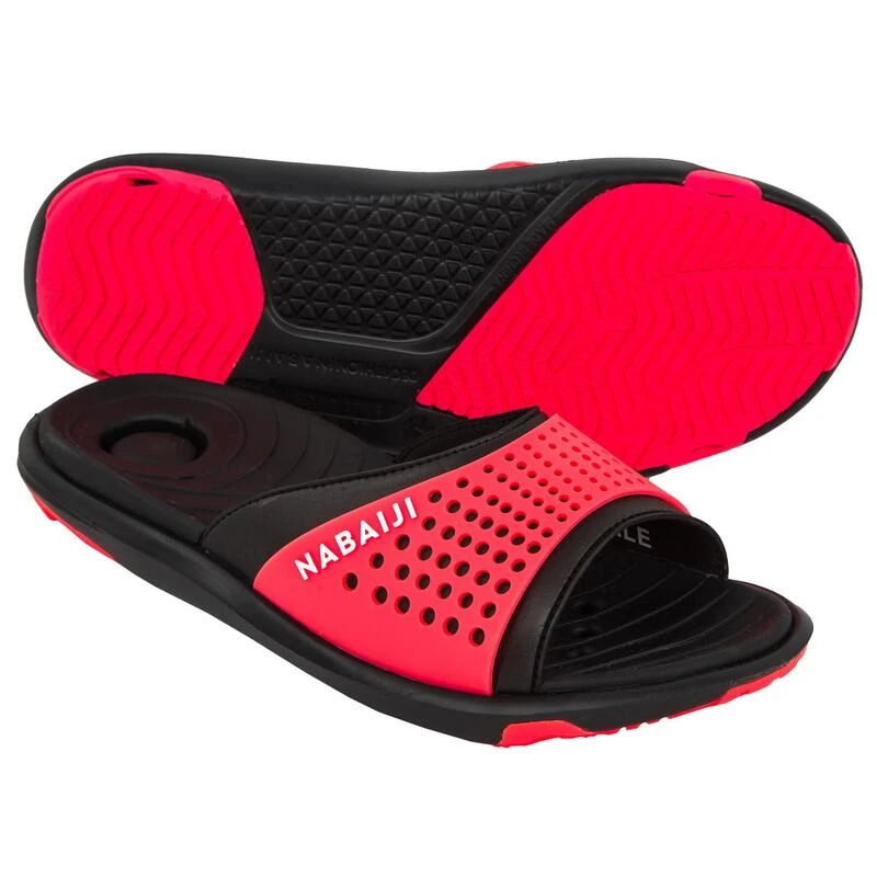 Sandale Claquette Piscine Femme SLAP900 Noir Corail 1 Sandale Claquette Piscine Femme SLAP900 Noir Corail
