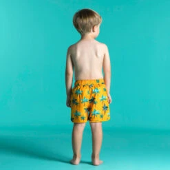 Short De Bain Bébé / Enfant Jaune Imprimé Palmiers -Magasin D'Articles De Sport short de bain bebe enfant jaune imprime palmiers 2