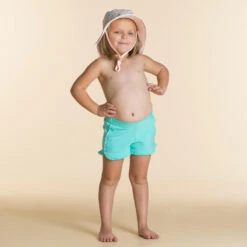 Short De Bain Bébé / Enfant Vert Menthe -Magasin D'Articles De Sport short de bain bebe enfant vert menthe 2