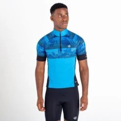 Dare 2b Stay The Course II T-shirt De Cyclisme Zippé à Moitié Pour Homme - Bleu Vif -Magasin D'Articles De Sport stay the course ii t shirt de cyclisme zippe a moitie pour homme bleu vif 3