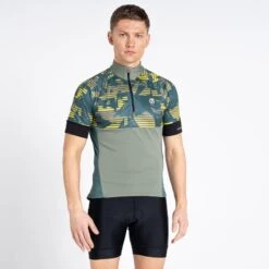 Dare 2b Stay The Course II T-shirt De Cyclisme Zippé à Moitié Pour Homme - Vert -Magasin D'Articles De Sport stay the course ii t shirt de cyclisme zippe a moitie pour homme vert 4