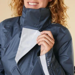 BTWIN VESTE PLUIE CHAUDE VÉLO 540 FEMME BLEU MARINE -Magasin D'Articles De Sport veste pluie chaude velo 540 femme bleu marine 3