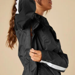 BTWIN VESTE PLUIE VÉLO VILLE 540 FEMME NOIRE CERTIFIÉE EPI VISIBILITÉ -Magasin D'Articles De Sport veste pluie velo ville 540 femme noire certifiee epi visibilite 3